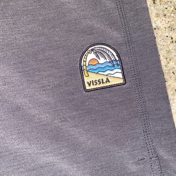 Vissla Men's 8" Board Shorts Black Sz Small 30 x 17 Logo - Picture 4 of 7